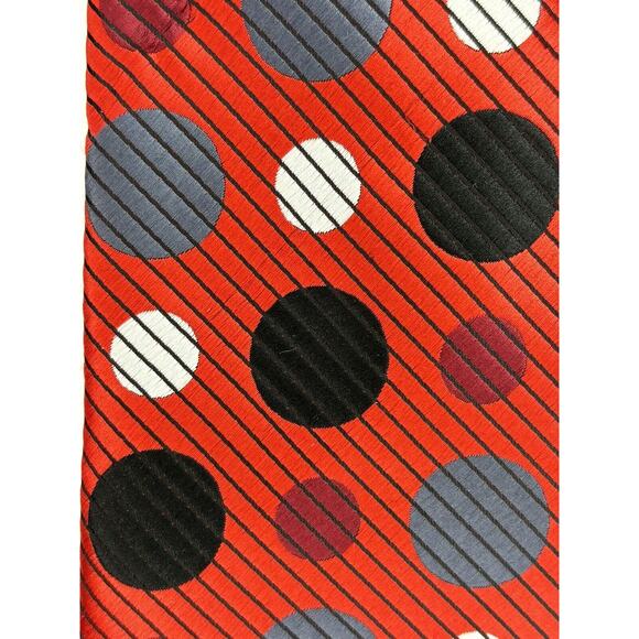Silk & Microfiber Neck Ties (LOT OF 3) Red Blue Black Men Tie Stacy Adams, Jones - Picture 3 of 4